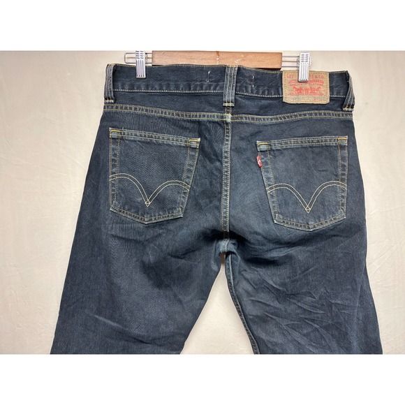 Levi's 512 Jeans Mens Blue Denim Bootcut Leg Button Fly 5-Pocket 34x31 Rare - Picture 4 of 11